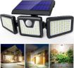 Picture of Solar Lights Outdoor 3 Heads, Upgraded 128 LED Solar Motion Sensor Security Lights