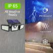 Picture of Solar Lights Outdoor 3 Heads, Upgraded 128 LED Solar Motion Sensor Security Lights