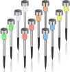 Picture of Solar Garden Lights / Path Lights, Stainless Steel Led Lights  6 Color & Pack Of 12 