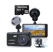 Picture of Car Dash Camera Front & Rear Supports SD Card Up to 128GB Full HD 1080P 4.0" DVR Dashboard Camera