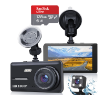 Picture of Car Dash Camera Front & Rear Supports SD Card Up to 128GB Full HD 1080P 4.0" DVR Dashboard Camera