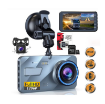 Picture of Dash Cam Front and Rear with SD Card 1296P FHD DVR 170° Wide Angle Dashboard Camera