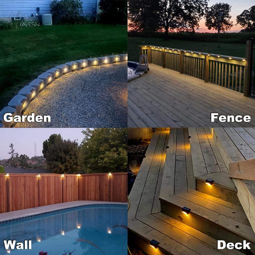 Picture of Outdoor Solar-Powered Deck Lights for Fence, Patio, Stairs, and Pathway-Warm White(Pack of 12)