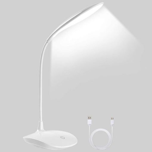 Picture of  Desk Lamp, USB Portable Eye-Care Table Lamp, 3 Light Modes Office Gooseneck Lamp, LED Desk Lamp, Touch Control, Used for Study,Etc