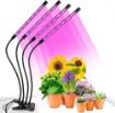 Picture of 80 LEDs  Clip-On Desk Grow Lamp, 4-Head Plant Grow Lights Full Spectrum for Indoor Plants, Auto ON & Off with 3/9/12H Timer
