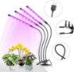 Picture of 80 LEDs  Clip-On Desk Grow Lamp, 4-Head Plant Grow Lights Full Spectrum for Indoor Plants, Auto ON & Off with 3/9/12H Timer