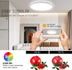 Picture of LED Ceiling Light with RGB Backlight, 24W 3200LM 3000K-6000K Dimmable, Remote Control Modern Flush Ceiling Light