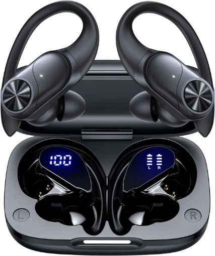 Picture of 2024 Wireless Earbuds, 80H Playtime, Digital Display, IPX7 Waterproof, Earhook Design, Wireless Charging