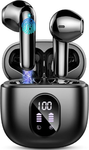 Picture of Bluetooth 5.3 Wireless Earbuds, 50H HiFi Stereo, ENC Mic, Noise Cancelling, IP7 Waterproof, USB-C