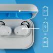 Picture of Grind In-Ear Wireless Earbuds, 40 Hr Battery, Skull-iQ, Alexa Enabled, Microphone, Light Grey/Blue