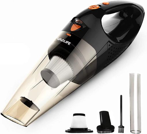 Picture of Handheld Vacuum, Car Vacuum Cleaner Cordless, Car Hoover Powerful with 2 Filters, Orange