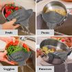 Picture of Kitchen Snap N' Strain - Silicone Clip-On Colander, Heat Resistant Drainer for Vegetables and Pasta Noodles, Pots, And Pans - Grey