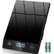 Picture of 10kg Stylish Glass Digital Kitchen Scale with Touch Button Operation, High Accuracy, Black (Batteries Included)