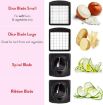 Picture of 4-in-1 Vegetable Chopper and Cutter - Manual Veggie Onion Salad Food Chopper, Potato Chipper - Essential Kitchen Tool for Dicing - White