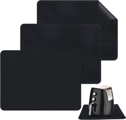 Picture of 3-Piece Heat Resistant Mat Set for Air Fryer and Kitchen Appliances - Protects Countertops