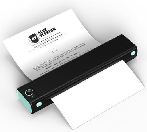 Picture of M08F A4 Portable Thermal Printer, Supports 8.26"x11.69" A4 Thermal Paper, Wireless Mobile Travel Printers