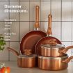 Picture of Pots & Pans Set, 5 Piece Induction Safe, Non-Stick Saucepan & Frying Pan Set, Easy Clean Copper Pots & Pans Set with Glass Lids